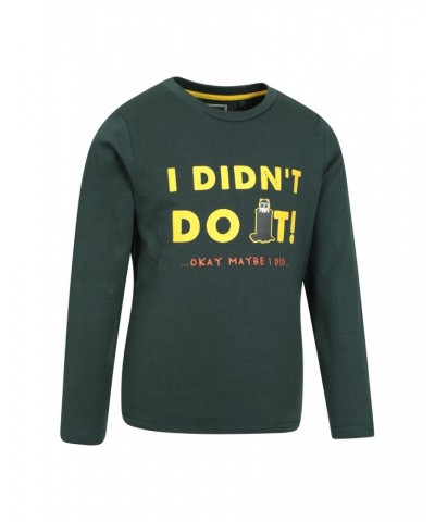 I Didn't Do It Kids Organic T-Shirt Dark Green $10.43 Tops