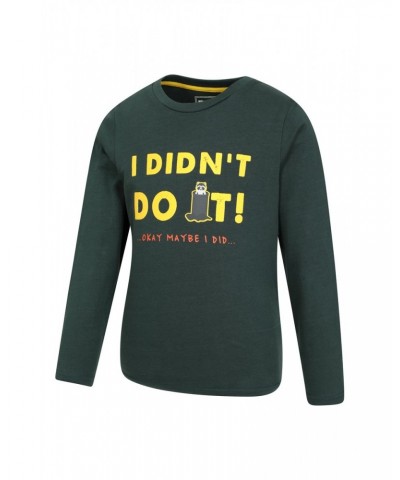 I Didn't Do It Kids Organic T-Shirt Dark Green $10.43 Tops