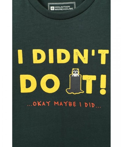 I Didn't Do It Kids Organic T-Shirt Dark Green $10.43 Tops