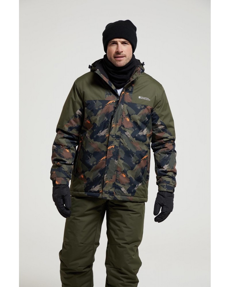 Shadow II Mens Printed Ski Jacket Dark Khaki $32.50 Jackets