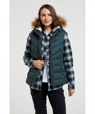 Dakota Womens Fur Lined Gilet Green $27.50 Jackets