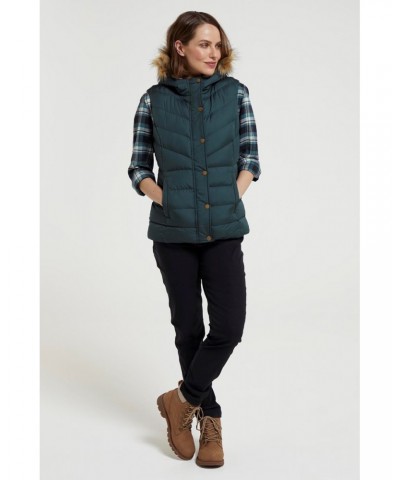 Dakota Womens Fur Lined Gilet Green $27.50 Jackets