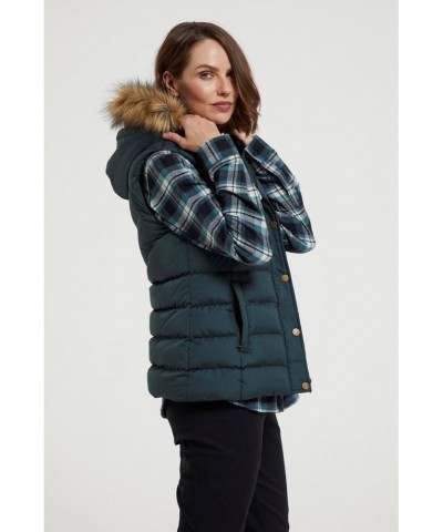 Dakota Womens Fur Lined Gilet Green $27.50 Jackets