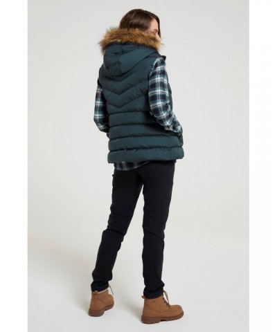 Dakota Womens Fur Lined Gilet Green $27.50 Jackets