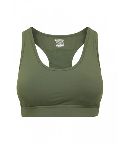 Mesh Motion Womens Sports Bra Dark Khaki $15.05 Active