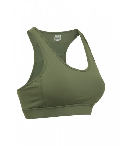 Mesh Motion Womens Sports Bra Dark Khaki $15.05 Active