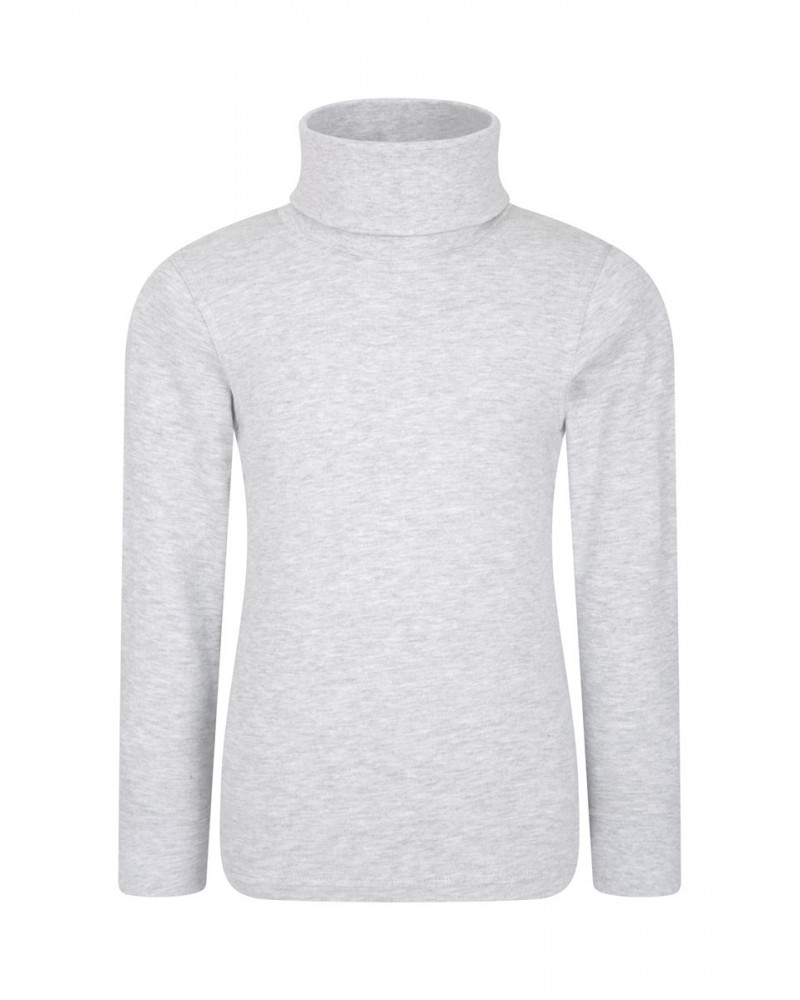 Meribel Kids Cotton Turtle Neck Top Grey $11.59 Base Layers