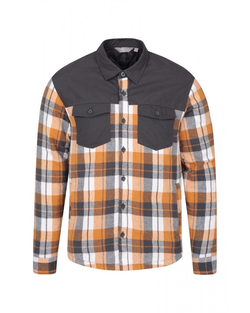 Flannel Insulated Mens Shacket Mustard $23.32 Tops