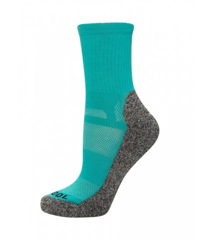 IsoCool Womens Trekker Quarter Length Socks Teal $11.79 Accessories