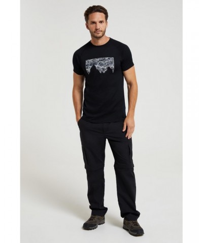 Quest Mens Printed Merino Thermal T-Shirt Black $21.19 Tops