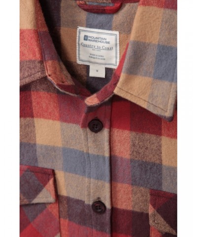 Track Mens Heavy Flannel Shirt Red $13.20 Tops
