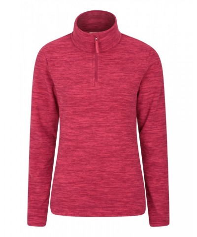 Snowdon Melange Womens Half-Zip Fleece Dark Red $13.49 Fleece