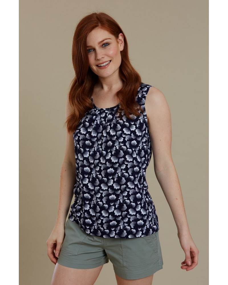 Orchid Printed Womens Tank Top Navy $12.31 Tops