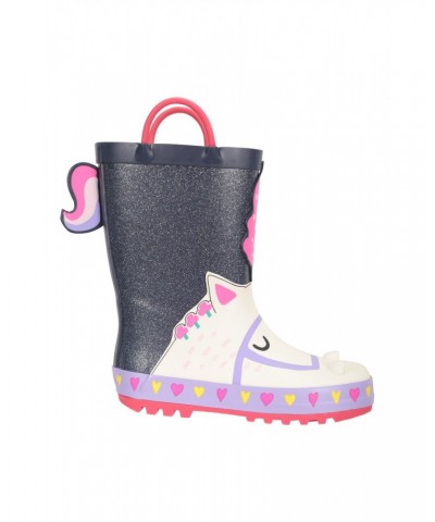Kids Short Character Handle Rain Boots Navy $14.74 Footwear