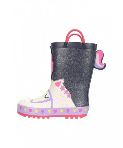 Kids Short Character Handle Rain Boots Navy $14.74 Footwear