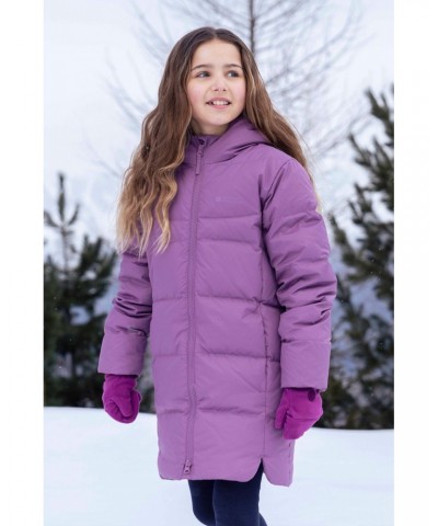 Kids Longline RDS Down Jacket Purple $44.00 Jackets