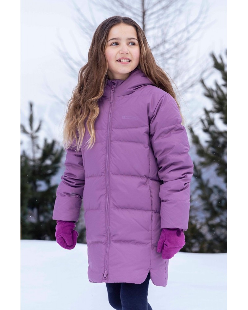 Kids Longline RDS Down Jacket Purple $44.00 Jackets