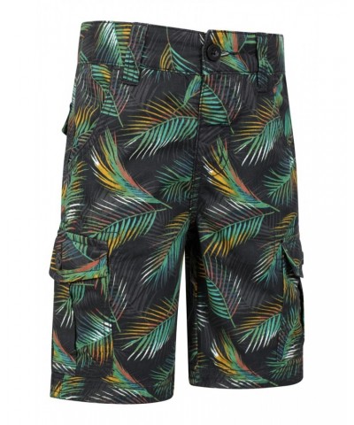 Printed Leaf Kids Cargo Shorts Green $12.31 Pants