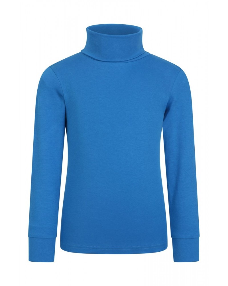 Meribel Kids Cotton Turtle Neck Top Cobalt $10.79 Base Layers