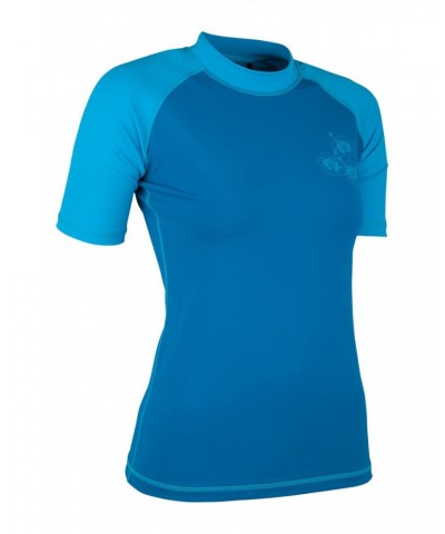 Womens UV Rash Guard Blue $17.81 Swimwear