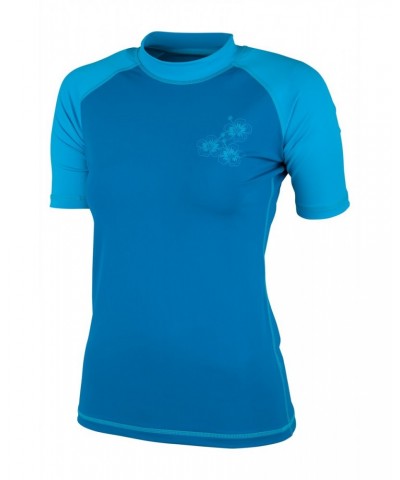 Womens UV Rash Guard Blue $17.81 Swimwear