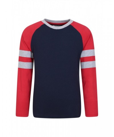 Raglan Kids Long Sleeve T-Shirt Red $10.44 Tops