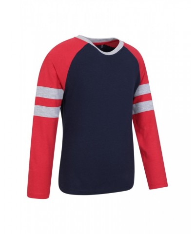 Raglan Kids Long Sleeve T-Shirt Red $10.44 Tops