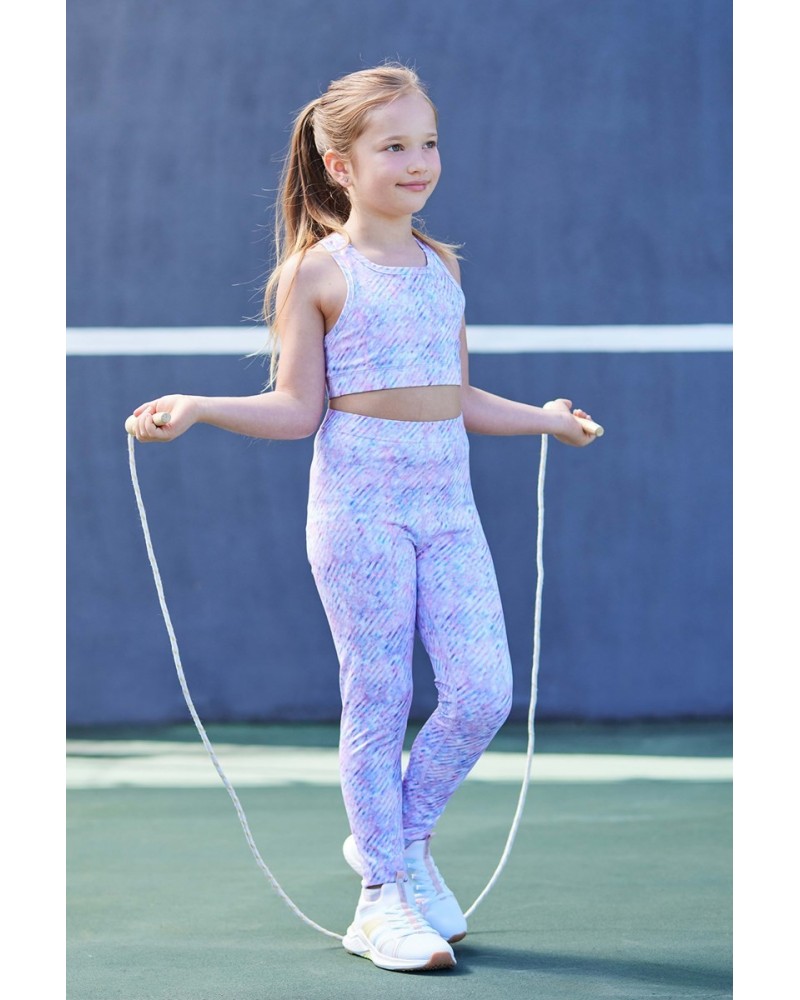 Kids Dance Crop Top & Leggings Set Purple $15.18 Active