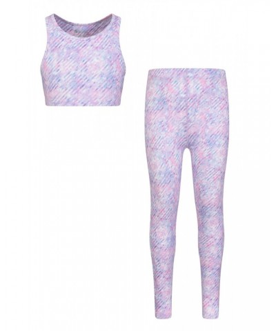 Kids Dance Crop Top & Leggings Set Purple $15.18 Active