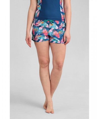 Patterned Womens Stretch Boardshorts - Short Blue $13.53 Pants