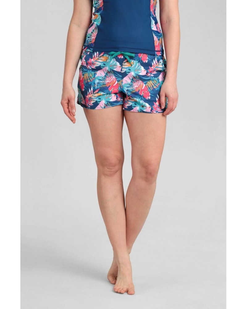 Patterned Womens Stretch Boardshorts - Short Blue $13.53 Pants