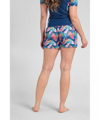 Patterned Womens Stretch Boardshorts - Short Blue $13.53 Pants