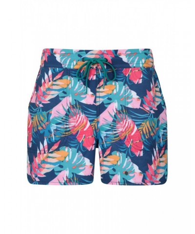 Patterned Womens Stretch Boardshorts - Short Blue $13.53 Pants