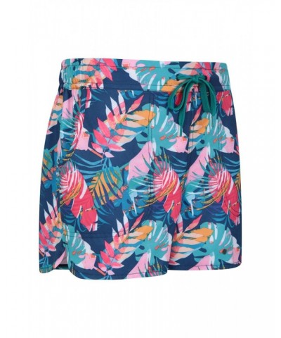 Patterned Womens Stretch Boardshorts - Short Blue $13.53 Pants