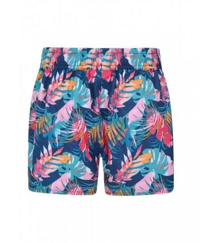 Patterned Womens Stretch Boardshorts - Short Blue $13.53 Pants