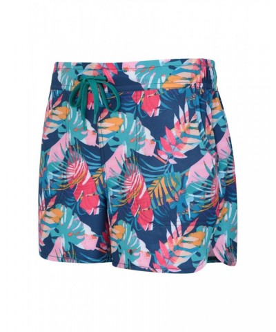 Patterned Womens Stretch Boardshorts - Short Blue $13.53 Pants