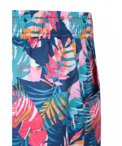 Patterned Womens Stretch Boardshorts - Short Blue $13.53 Pants