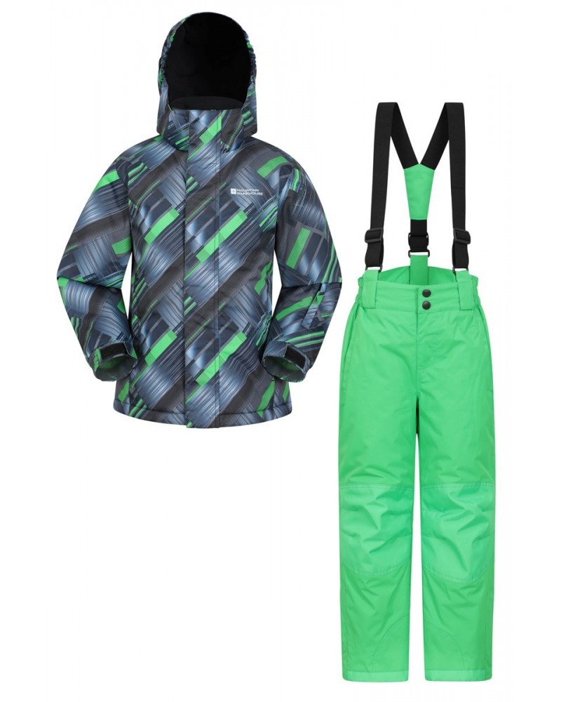 Kids Printed Ski Jacket & Pant Set Dark Green $27.95 Jackets