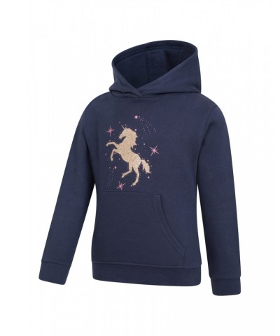 Glitter Unicorn Kids Organic Hoodie Navy $17.39 Tops