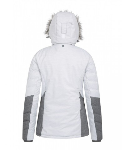 Snowflake Womens Insulated Ski Jacket Light Grey $49.39 Jackets