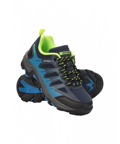 Softshell Kids Hiking Shoes Blue $19.24 Footwear