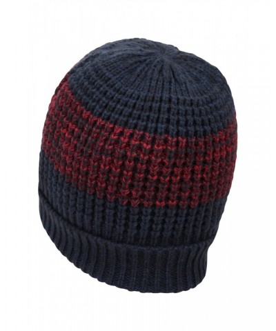 Two-Tone Melange Mens Thermal Beanie Navy $13.49 Ski