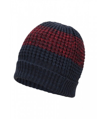 Two-Tone Melange Mens Thermal Beanie Navy $13.49 Ski