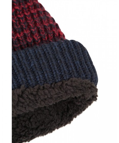 Two-Tone Melange Mens Thermal Beanie Navy $13.49 Ski