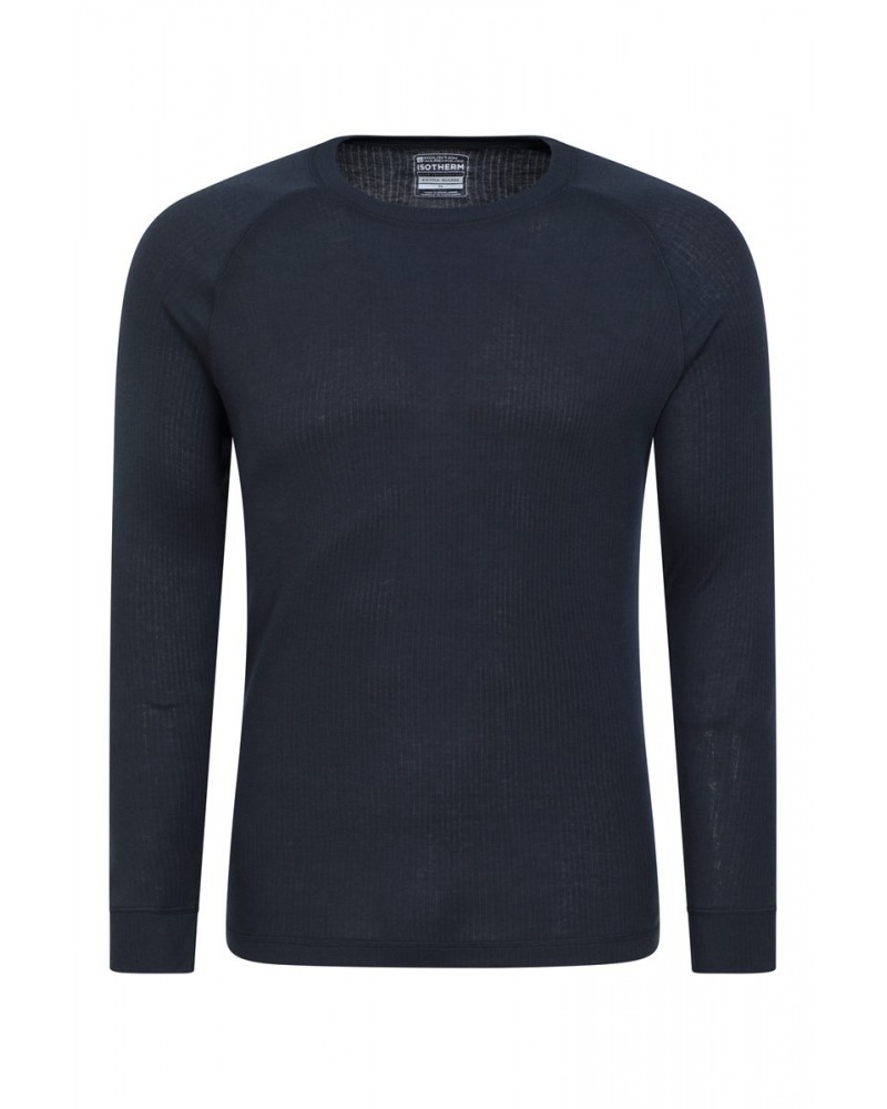 Talus Mens Long Sleeved Round Neck Top Navy $12.18 Thermals