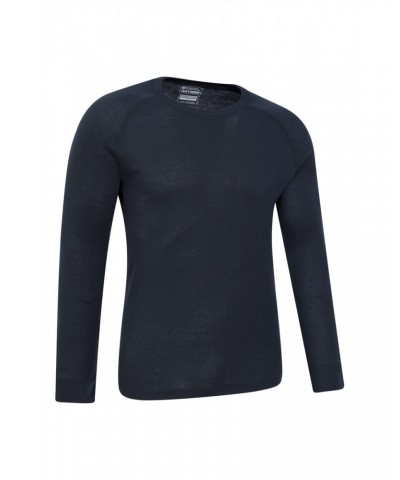 Talus Mens Long Sleeved Round Neck Top Navy $12.18 Thermals