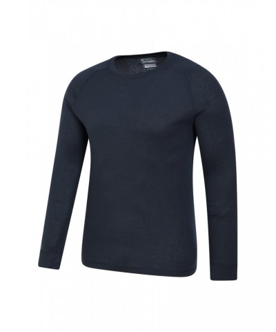 Talus Mens Long Sleeved Round Neck Top Navy $12.18 Thermals