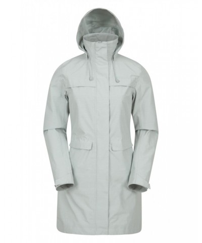 Cloud Burst Textured Womens Waterproof Jacket Light Grey $48.59 Jackets