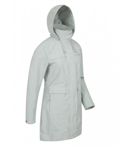 Cloud Burst Textured Womens Waterproof Jacket Light Grey $48.59 Jackets