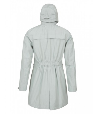 Cloud Burst Textured Womens Waterproof Jacket Light Grey $48.59 Jackets